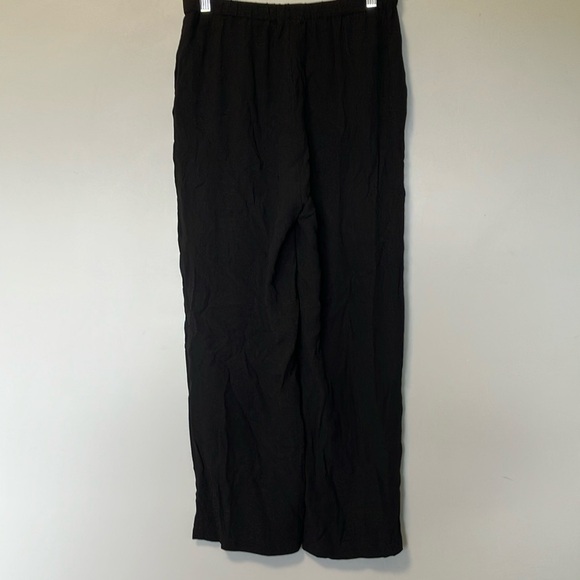 Eileen Fisher 100% Silk Black Cigarette Leg Pants - Picture 3 of 4